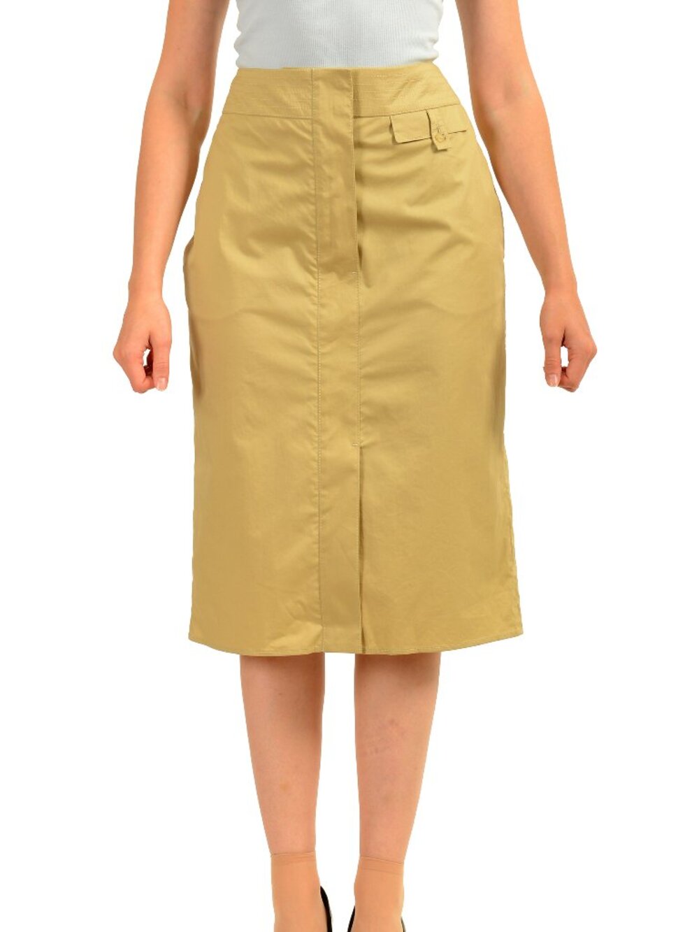 Hugo Boss Women's "Vansa" Beige A_Line Pencil Knee Length Skirt US 4 IT 40
